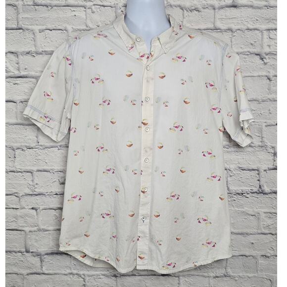 Tommy Bahama Other - Tommy Bahama Cream and Pink Casual Button Down Shirt